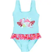 Playshoes Baddräkt turkos / limette / rosa / pitaya / vit