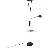 QAZQA Golvlampa svart med läsarm inkl LED och USB-uttag - Sevilla