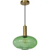 Lucide Glashänglampa Maloto, Ø 30 cm, grön dimbar, Grön, Vardagsrum / matsal, Glas