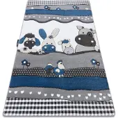 Rugsx Matta PETIT FARM ANIMALS blå 240x330 cm