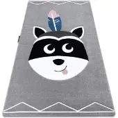 Rugsx Matta PETIT RACCOON MUKKI grå 160x220 cm