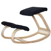 24hShop Ergonomisk knästol svart / balansstol med gungfunktion / knästödsstol för kontor och hem