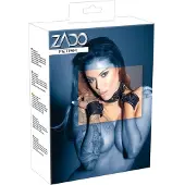 Zado - läderhalsband med handbojor - svart