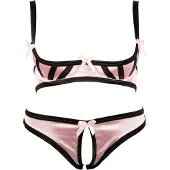 Cottelli - bh-set med ränder - svartvitt - 80B/M