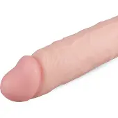 Huismerk Glynn - realistisk dildo med pung - 25 cm - natur