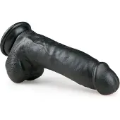 EasyToys - dildo med sugkopp och pung - svart 20 cm