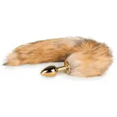 EasyToys Fox NO1 - metall analplugg med rävsvans (guld-röd)