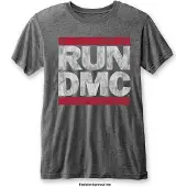 Ginza.se Run DMC: Unisex Burnout T-Shirt/DMC Logo (Charcoal Grey) (Medium)