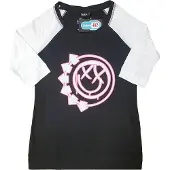 Ginza.se Blink-182: Ladies Raglan T-Shirt/Six Arrow Smile (Black & White) (XXXX-Large)