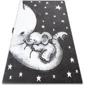 Rugsx Matta PETIT TRUMPET elefant stjärnor grå 160x220 cm