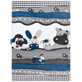 Rugsx Matta PETIT FARM ANIMALS blå 200x290 cm