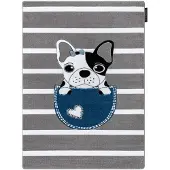 Rugsx Matta PETIT BULLDOG hund grå 140x190 cm