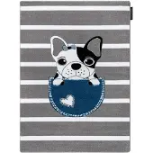 Rugsx Matta PETIT BULLDOG hund grå 180x270 cm