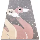 Rugsx Matta PETIT FLAMINGOS HEARTS grå 200x290 cm