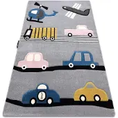 Rugsx Matta PETIT TOYS bilars grå 180x270 cm