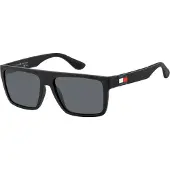 Tommy Hilfiger Herr TH1605/S Fyrkantiga Solglasögon, Matt Svart, 56 mm
