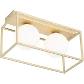QAZQA Design taklampa guld med vitt glas 2-ljus - Aniek