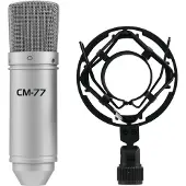 Omnitronic Studiomikrofon MIC CM-77 Sändare signal:Sladd inkl. spindel, inkl. klammer