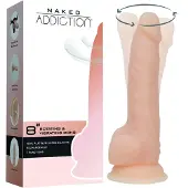 Addiction Naked - roterande dildo vibrator - 20 cm - natur