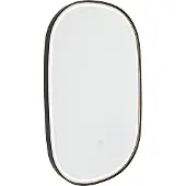 QAZQA Badrumsspegel svart inkl. LED 3-stegs dimbar med touch oval - Miral