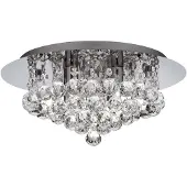 Searchlight Kristall taklampa Hanna, dimbar, Förkromad / silver, Vardagsrum / matsal, Metall, Taklampa