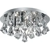 Searchlight Kristall taklampa Hanna, dimbar, Förkromad / silver, Badrum, Metall, Taklampa