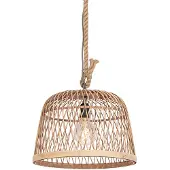 QAZQA Smart rustik pendellampa rotting inkl. Wifi G125 glödlampa - Calamus