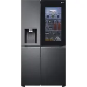 LG GSXV91MCAE - Kylskåp/frys - sida vid sida med vattenbehållare, isbehållare - Wi-Fi - bredd: 91.3 cm - djup: 73.5 cm - höjd: 179 cm - 635 liter - Klass E - mattsvart
