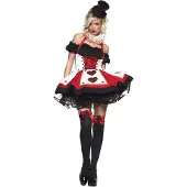 Morris Costumes Joker Spelkort Dam Deluxe Maskeraddräkt - Small/Medium