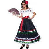 Vegaoo Traditionell Mexikansk Tjej Maskeraddräkt - Large