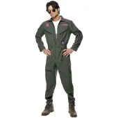 Vegaoo Top Gun Jumpsuit Maskeraddräkt - Large