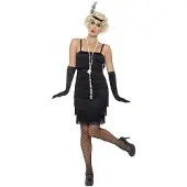 Smiffys Flapper Svart Maskeraddräkt - Medium