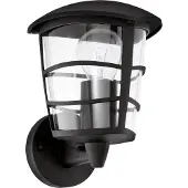 Eglo ALORIA utomhus vägglampa i svart, uppåtriktad