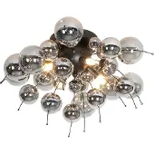 QAZQA Design taklampa svart med rökglas 4-ljus - Explode