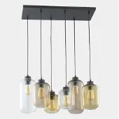 TK Lighting Glas pendellampa Marco Brown , dimbar, Genomskinlig / transpare, Vardagsrum / matsal, Glas, Modern, Pendellampa
