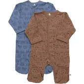 Pippi Baby Pyjamasdräkter M/f - Pyjamasdräkt - 2-pack - Blue Mir - - 50 - Pyjamasdräkt