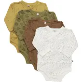 Pippi Baby Omlott Bodies l/ä - 4-pack - Glitter - - 68 - Body L/Ä