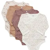 Pippi Baby Omlott Bodies l/ä - 4-pack - Burlwood - - 68 - Body L/Ä