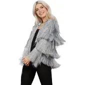 Smiffys Silverfärgad Glitterjacka - Large/X-Large