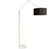 QAZQA Modern golvlampa guld sammetsskärm svart 50 cm - Editor