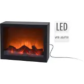 Huismerk dekorativ elektrisk kamin vägg svart