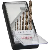 Bosch 2607019924 HSS Metall-spiralborrset 6 delar 2 mm, 3 mm, 4 mm, 5 mm, 6 mm, 8 mm Cobalt DIN 338 Cylinderskaft 1 set