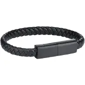 Silver Bar USB-laddnigskabel-armband svart C-serien Android 20,5 cm 2287