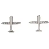 Silver Bar flygplan zirkonörhängen 10 8416