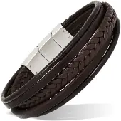 Ace of Spades brun armband läder/stål SSLB-114