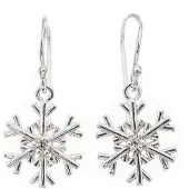 Silver Bar snöflinga hängande zirkon örhängen 27 mm 7772
