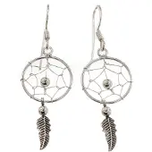 Silver Bar Dream Catcher hängande örhängen 45 mm 7154