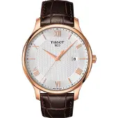 Tissot Elegance Series Kvartsverk Vattentät Kalender Minimalistisk Business Casual Klocka Herrklockor Silver T063.610.36.038.00 Regular Watch Box