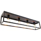 QAZQA Industriell taklampa svart 99,5 cm 4-ljus - Cage