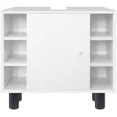 ML-Design ML Design tvättställskåp Vit 60x54x32 cm, handfatskåp med dörr och 6 formationer, gott om förvaringsutrymme, handfat kabinett av mdf trä